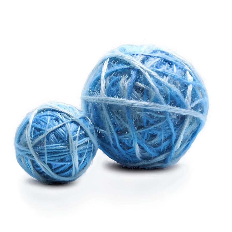 Blue Wool Ball Png 06132024 PNG