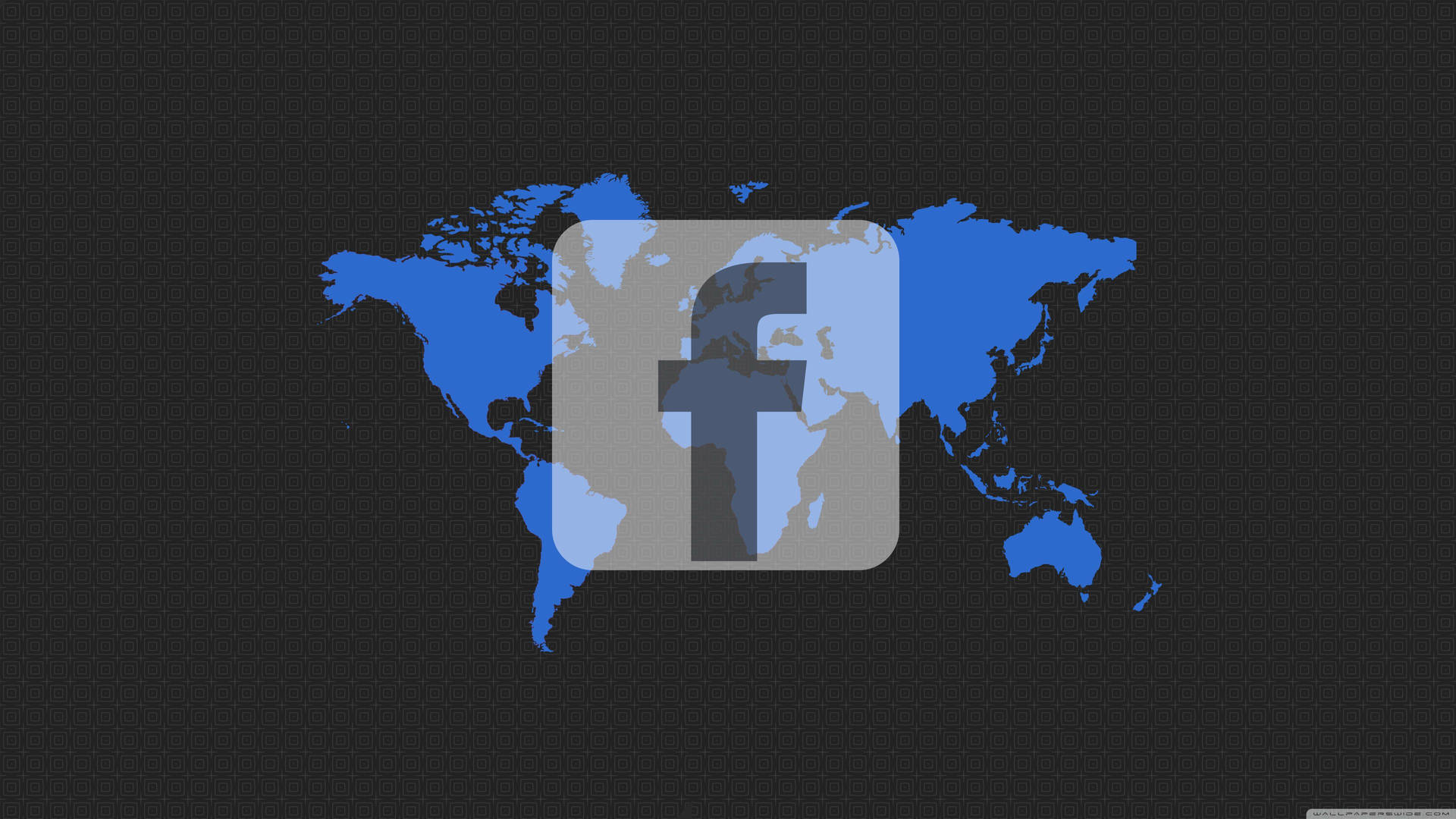 Blue World Map Facebook Black