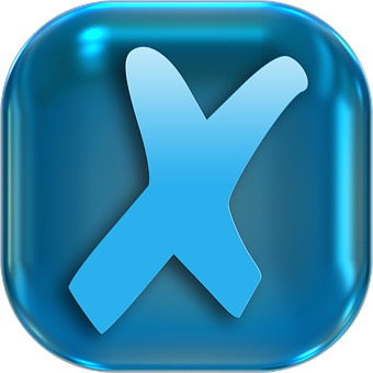 Blue X Icon PNG
