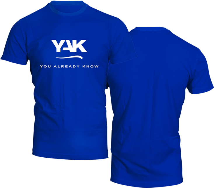 Blue Y A K Tshirt Design PNG