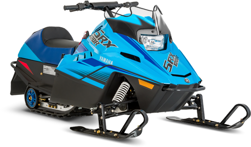 Blue Yamaha Snowmobile Profile View PNG