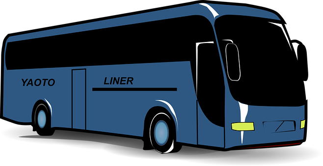 Blue Yaoto Liner Bus Vector PNG