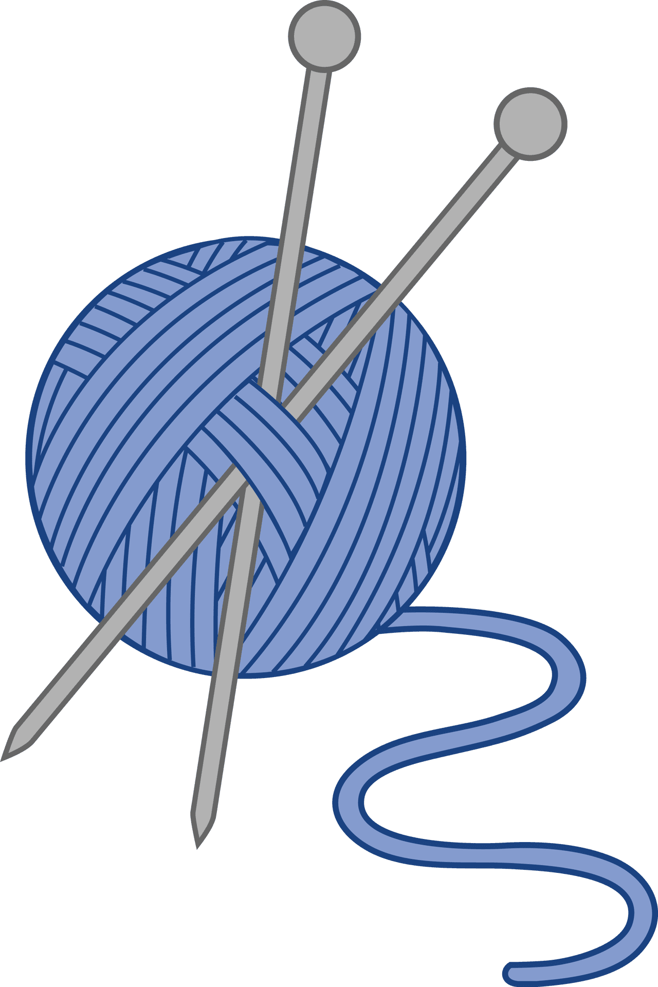 Blue Yarnand Knitting Needles PNG