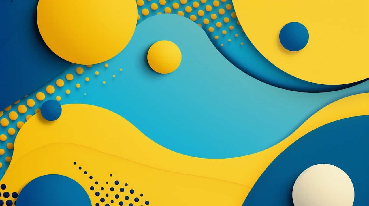 Blue Yellow Abstract Art Wallpaper