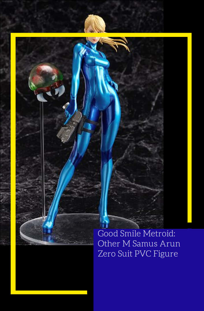 Blue Zero Suit Samus Figure PNG