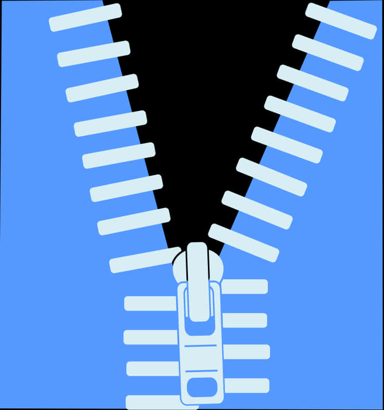 Blue Zipper Illustration PNG