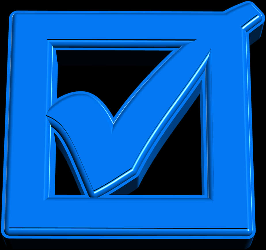 Blue3 D Check Mark PNG