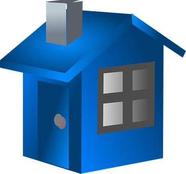 Blue3 D House Icon PNG