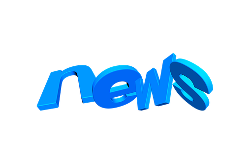 Blue3 D News Text Graphic PNG