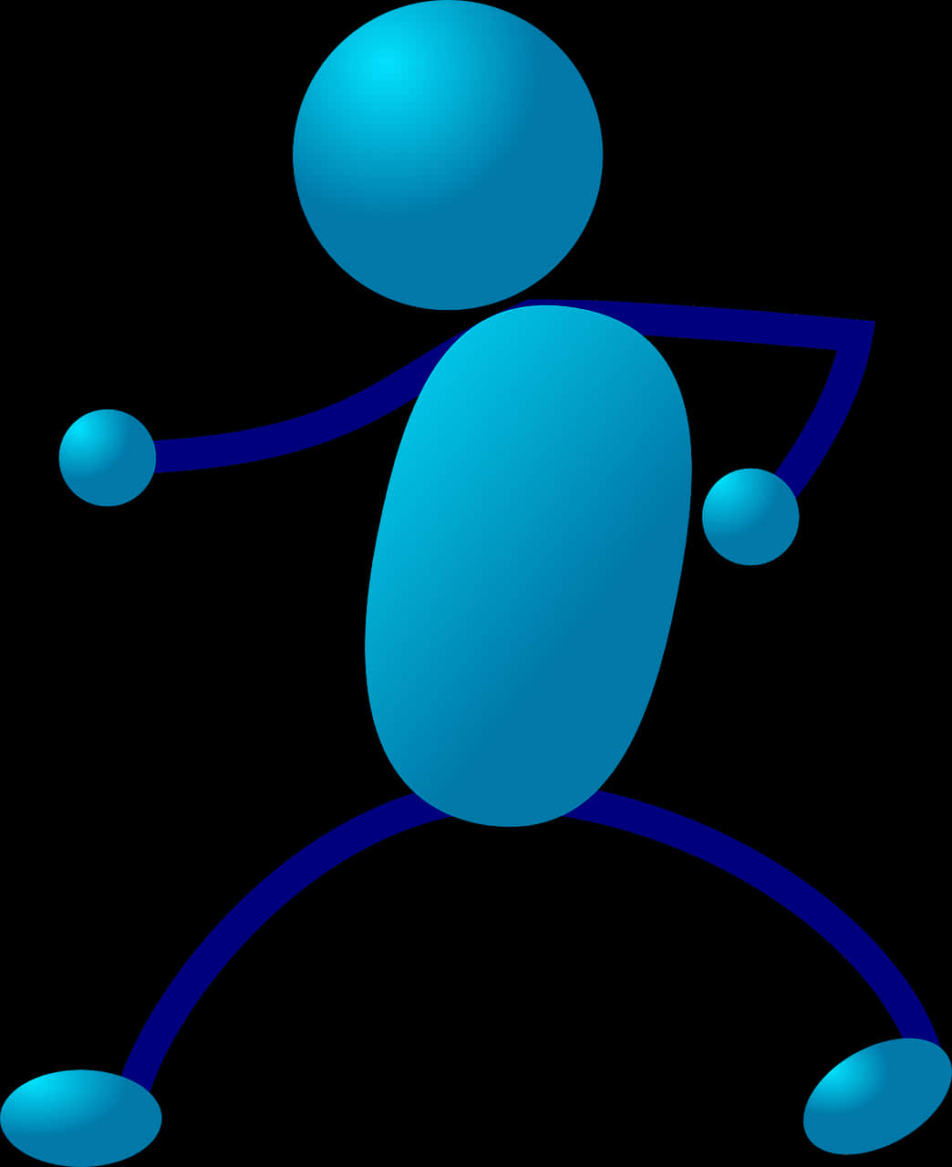 Blue3 D Stick Figure PNG