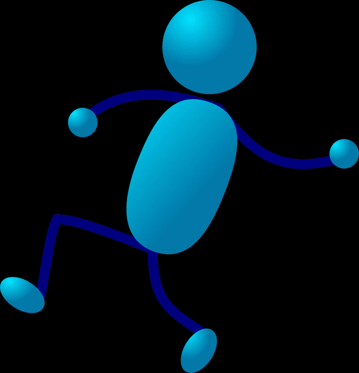 Blue3 D Stick Figure Running PNG