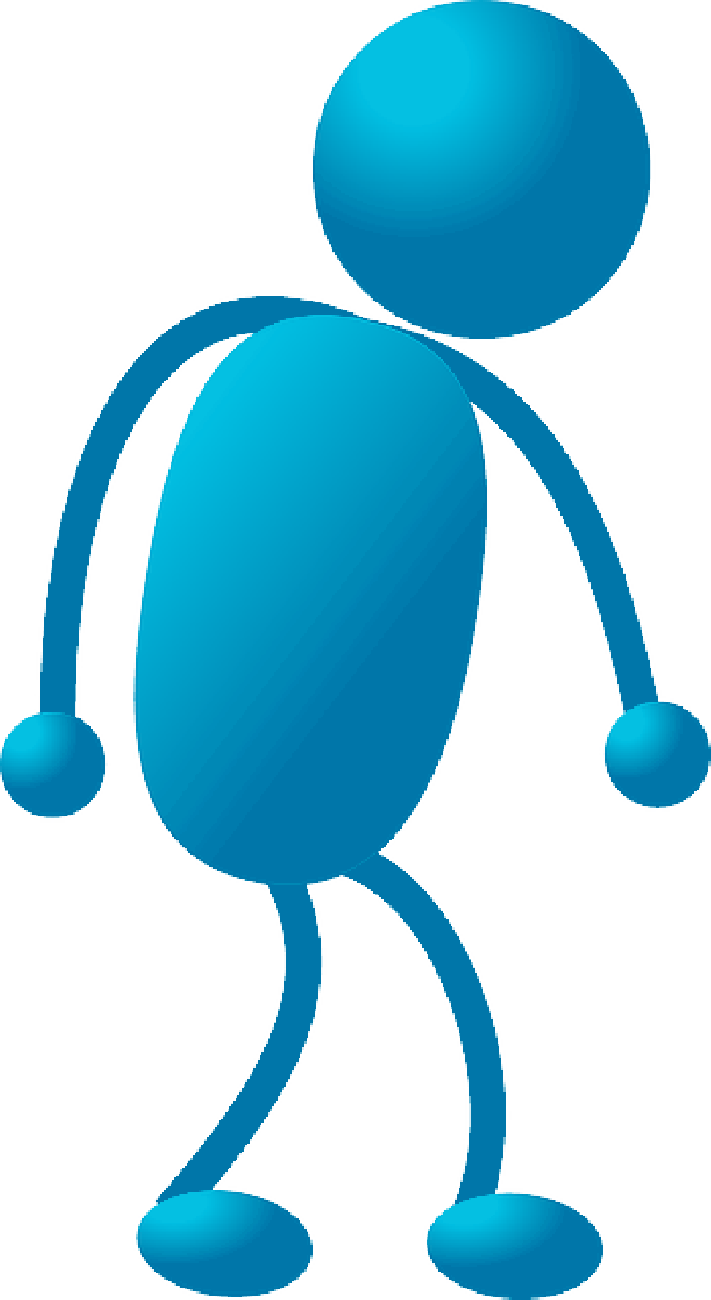 Blue3 D Stick Figure Standing PNG