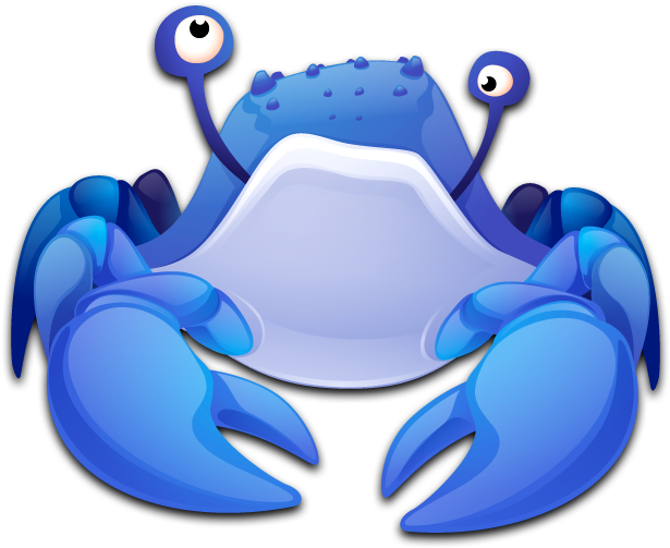 Blue_ Cartoon_ Crab_ Vector PNG