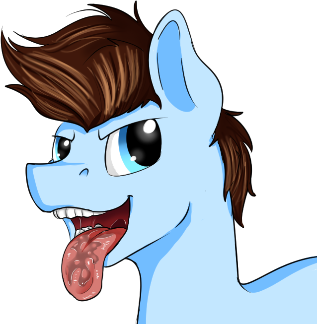 Blue_ Cartoon_ Pony_ Drooling PNG