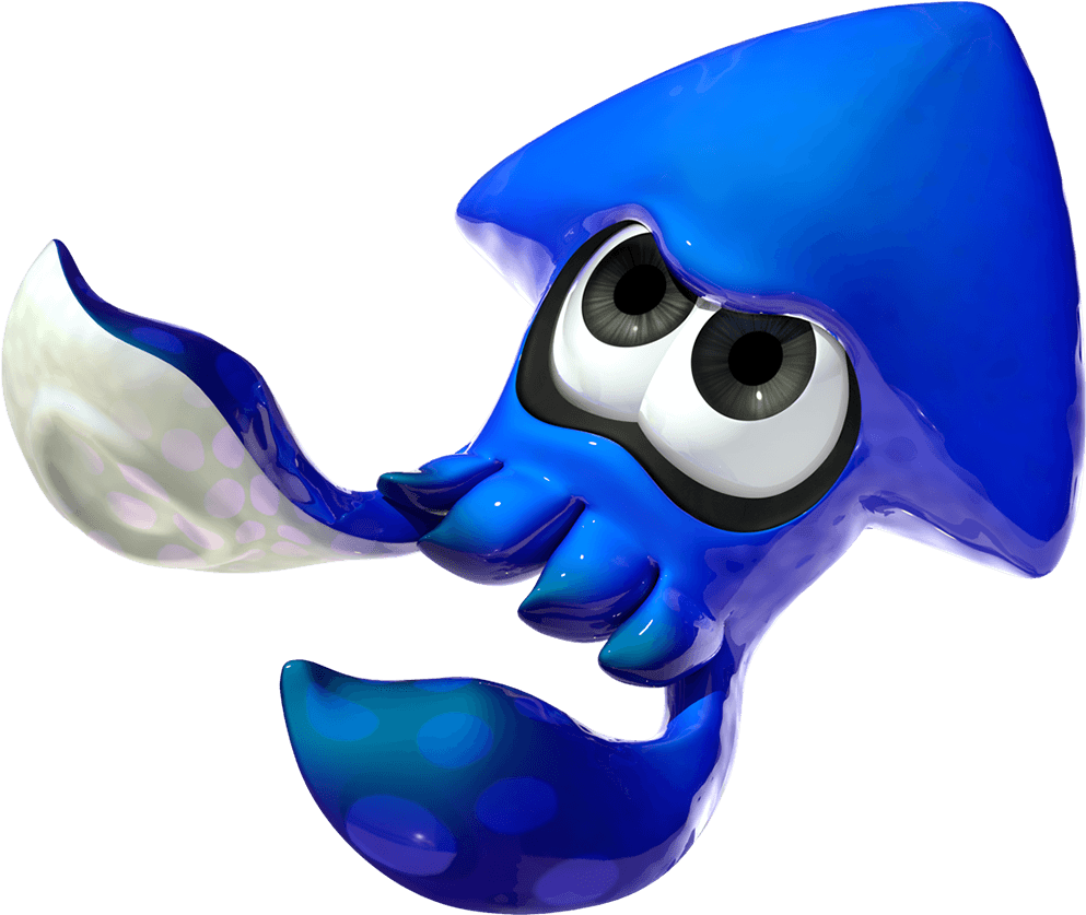 Blue_ Cartoon_ Squid_ Character PNG