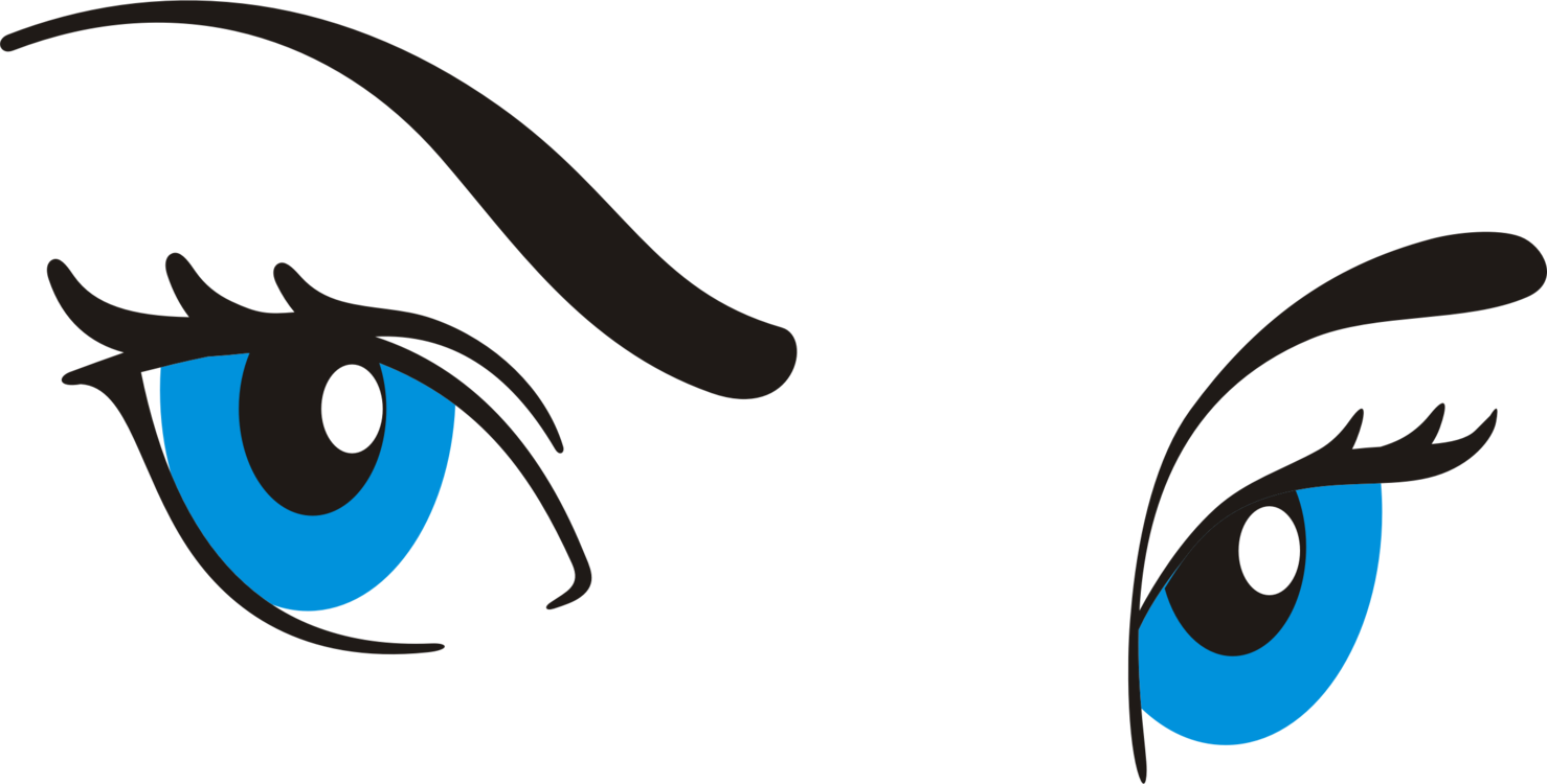 Blue_ Eyes_and_ Eyebrows_ Vector_ Illustration PNG
