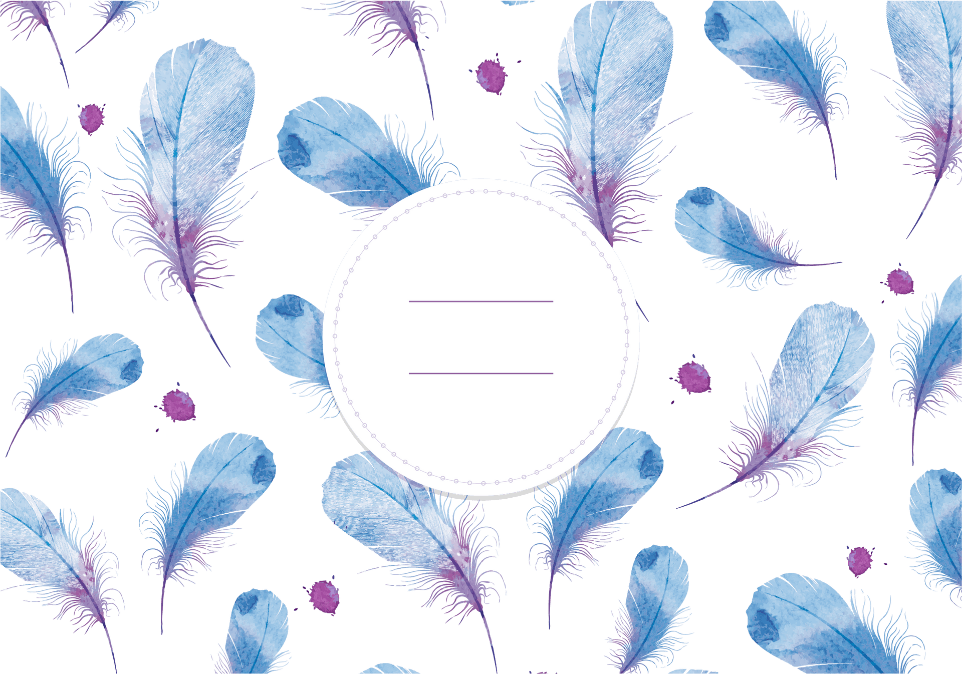 Blue_ Feather_ Pattern_ Invitation_ Background PNG