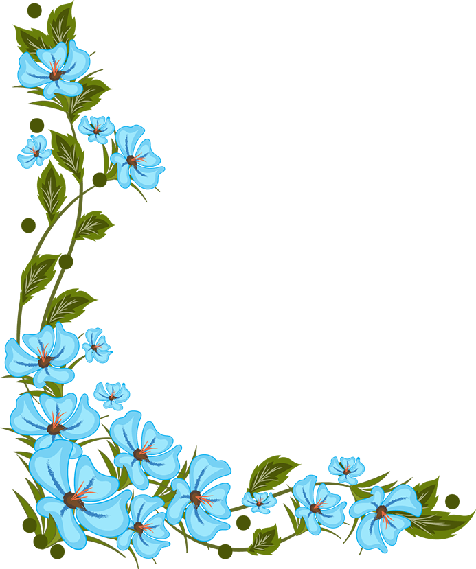 Blue_ Floral_ Corner_ Design.png PNG