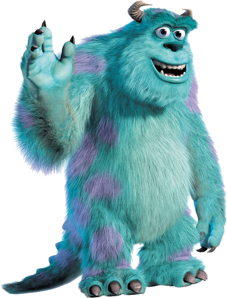 Blue_ Furry_ Monster_ Animated_ Character PNG