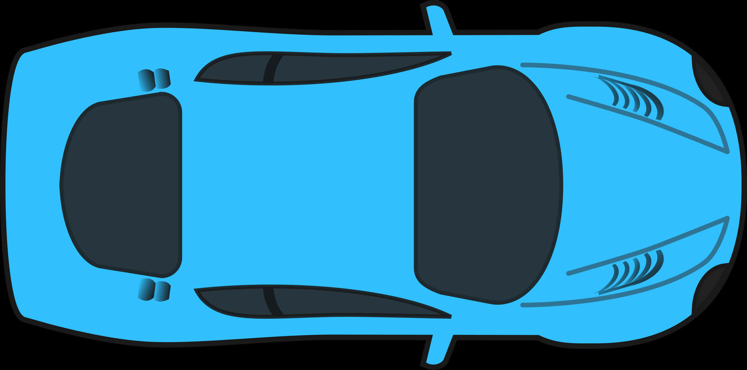Blue_ Sports_ Car_ Top_ View_ Vector PNG