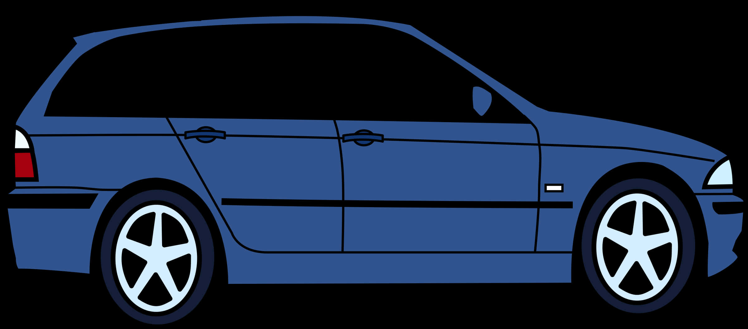 Blue_ Station_ Wagon_ Side_ View_ Vector PNG