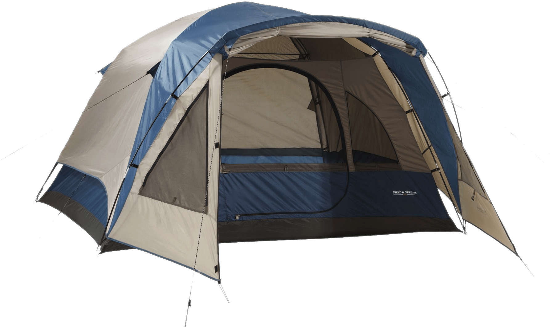 Blueand Beige Camping Tent PNG