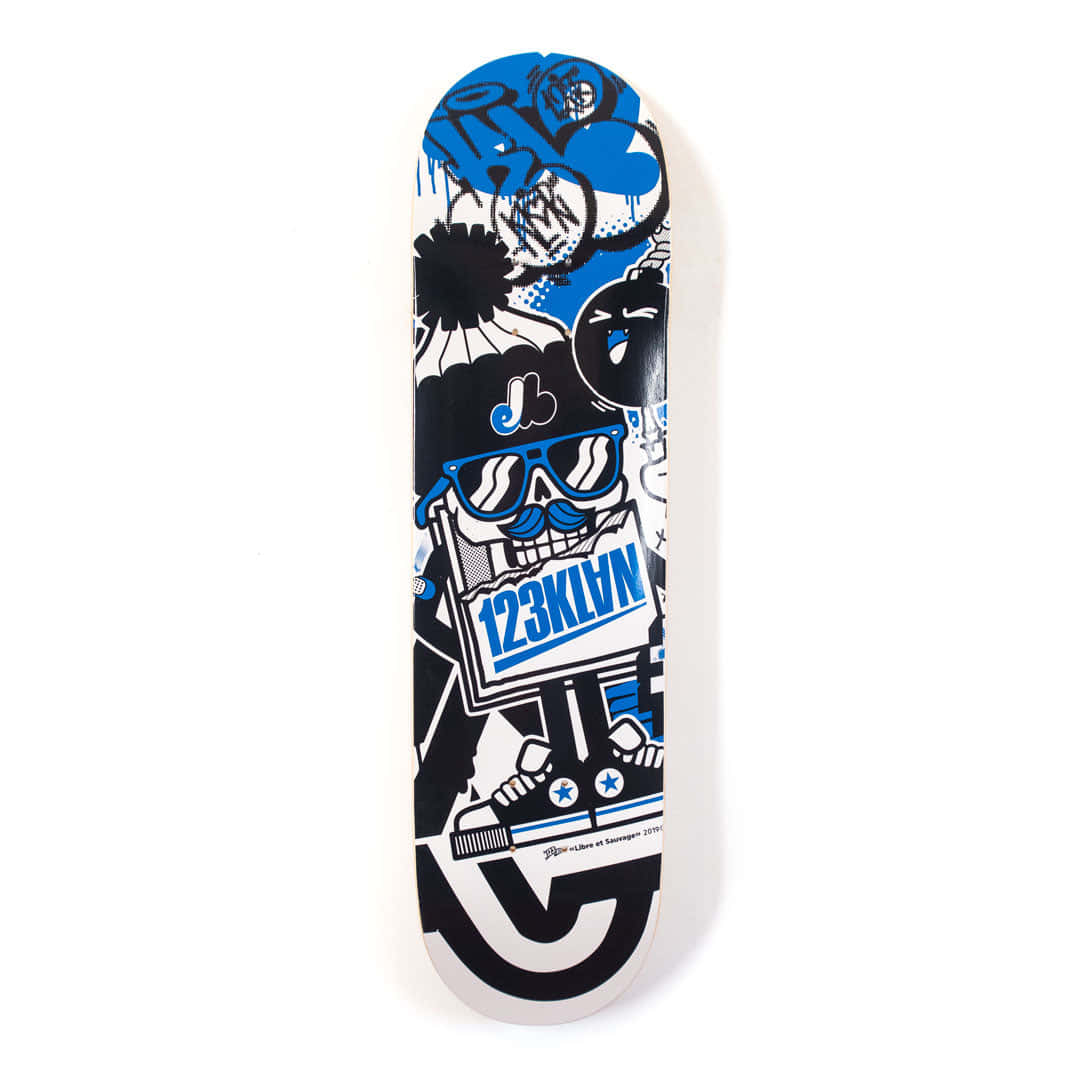 Blueand Black Graffiti Skateboard Deck Wallpaper