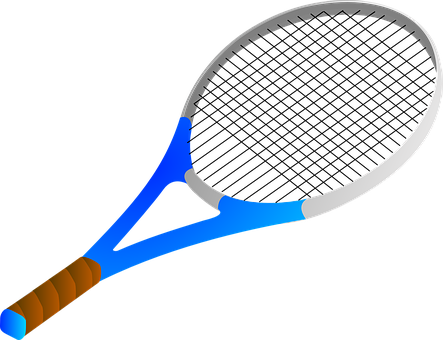 Blueand Black Tennis Racket PNG