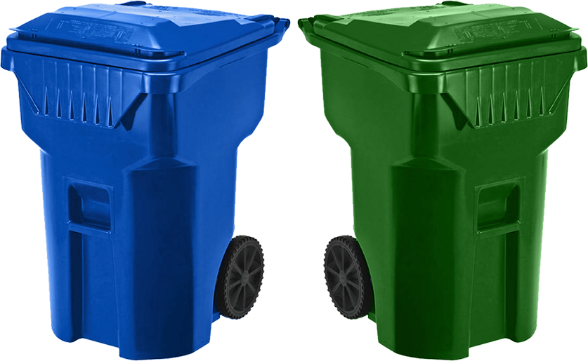 Blueand Green Wheelie Bins PNG