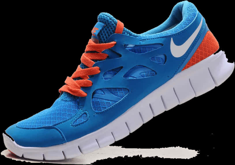 Blueand Orange Nike Running Shoe PNG