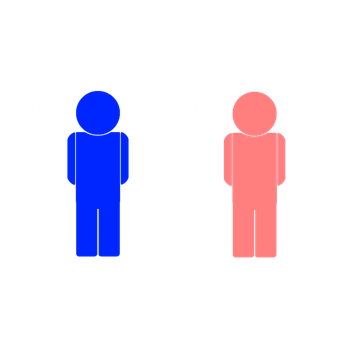 Blueand Red Silhouette Figures PNG