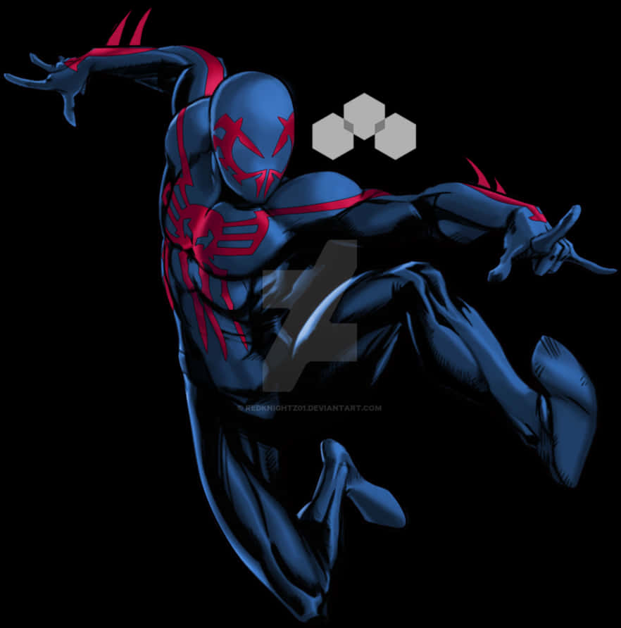 Blueand Red Spiderman Pose PNG