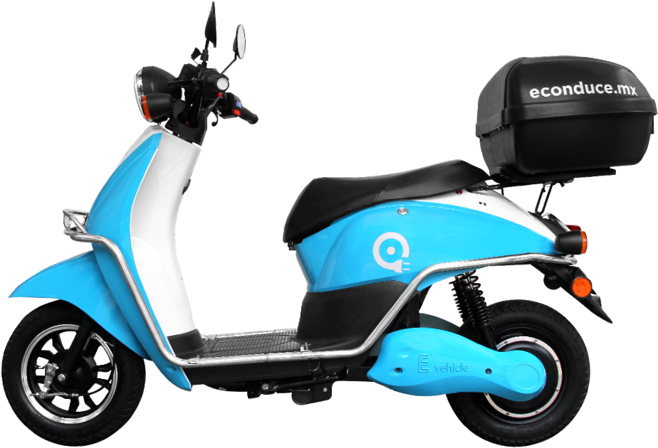 Blueand White Electric Scooter PNG