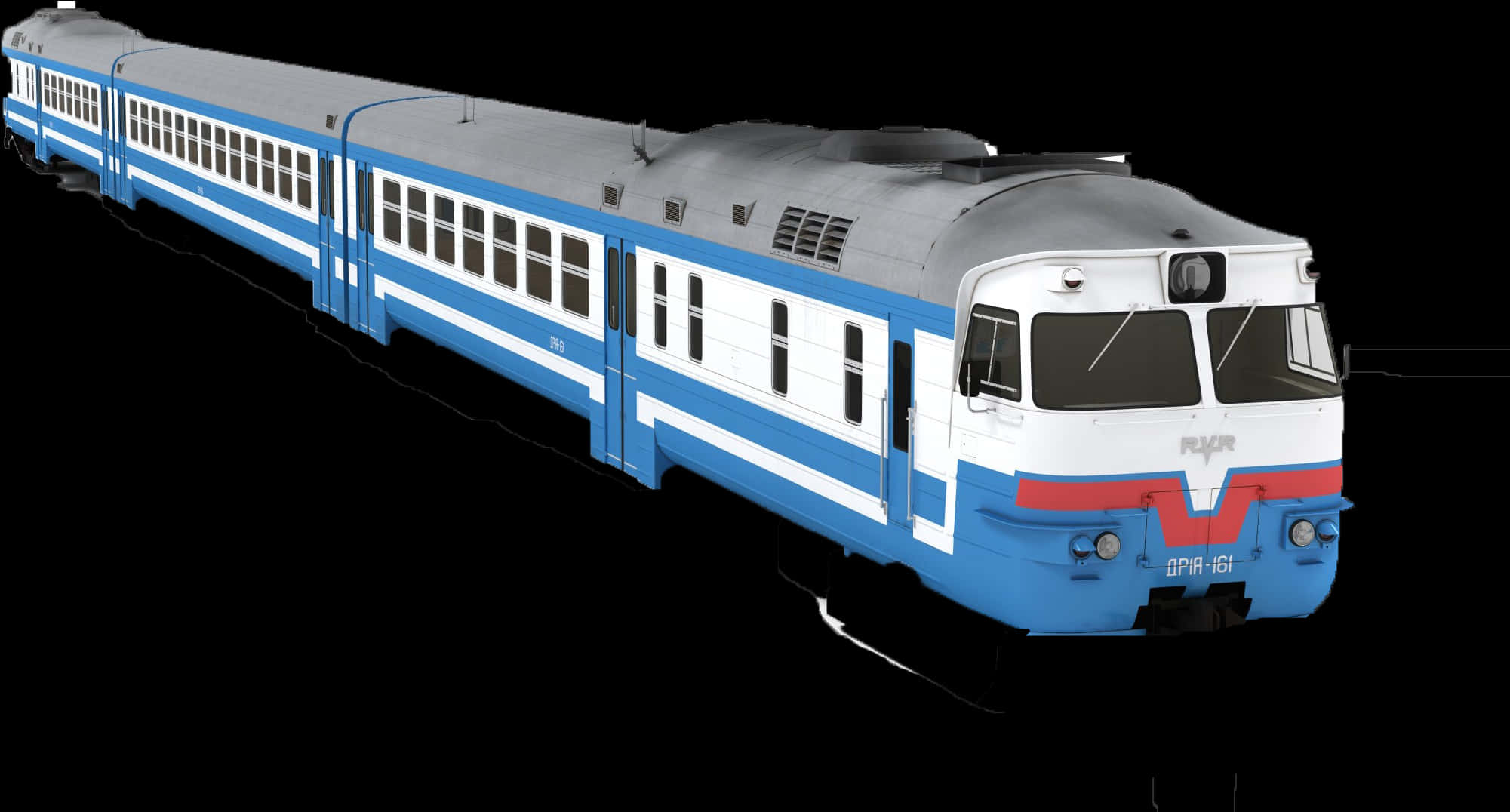 Blueand White Passenger Train PNG