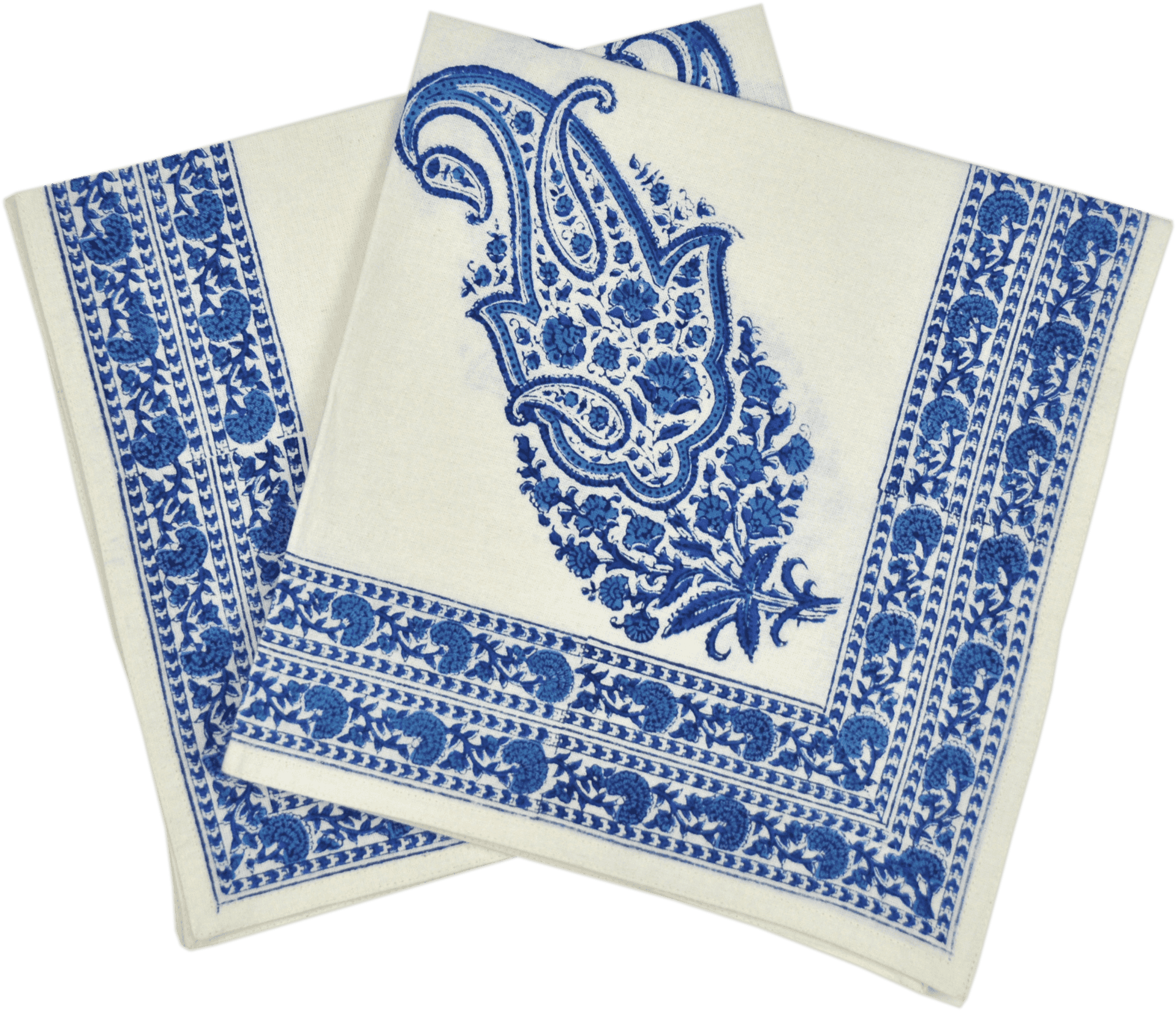 Blueand White Printed Napkins PNG