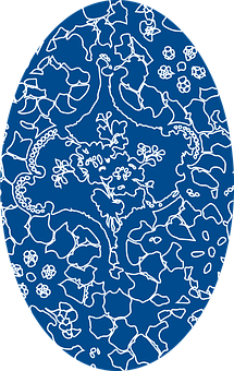 Blueand White Pysanka Pattern PNG