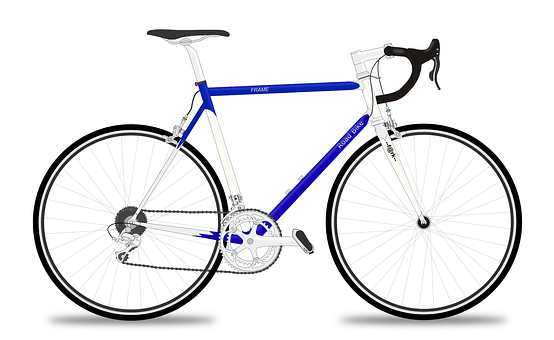 Blueand White Road Bike Illustration PNG