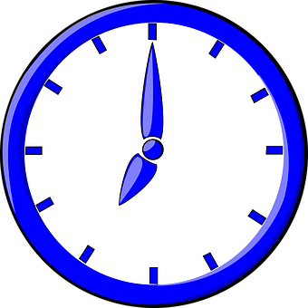 Blueand White Simple Clock PNG