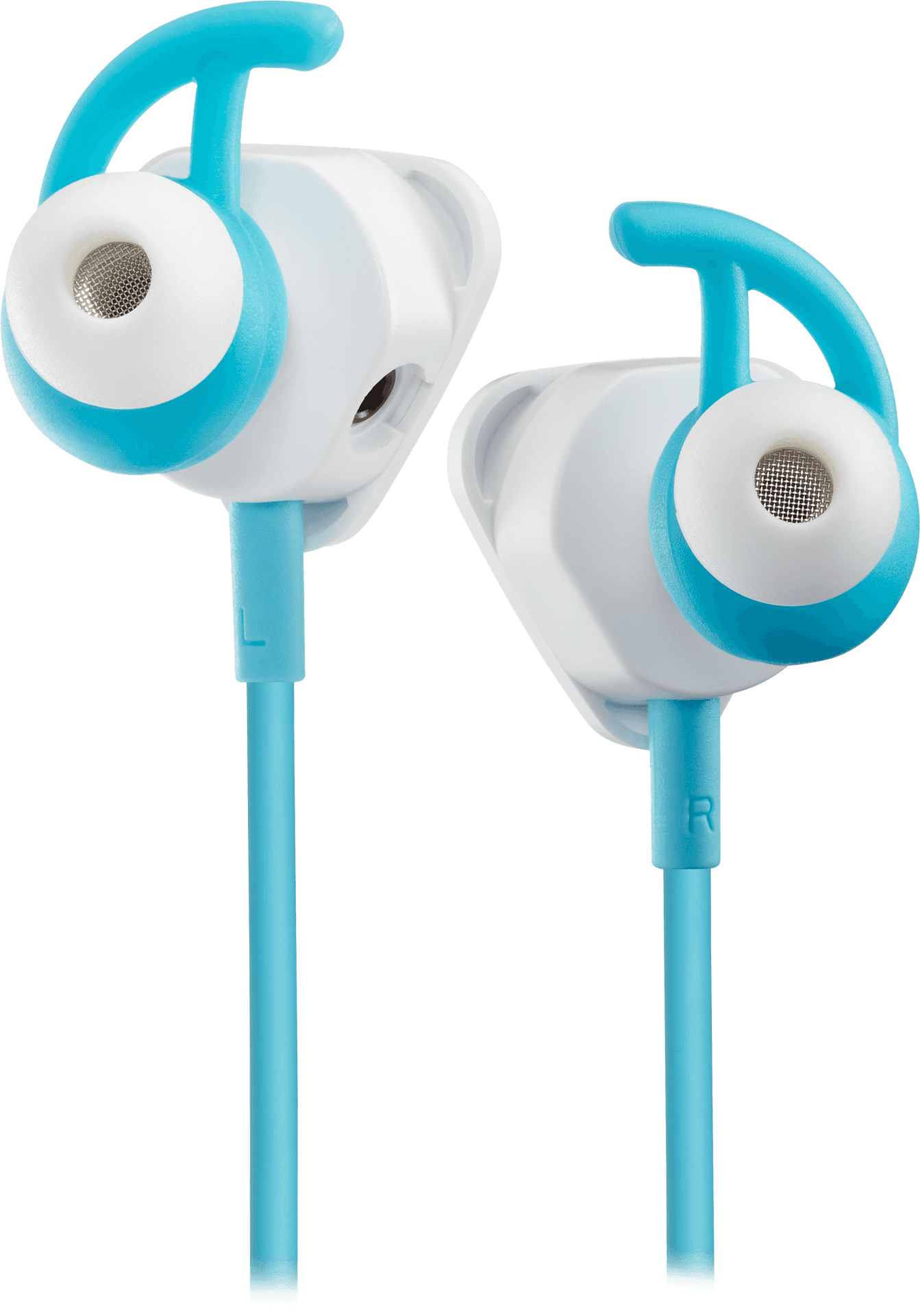 Blueand White Sport Earbuds PNG
