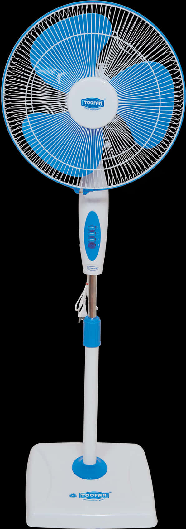 Blueand White Standing Fan PNG