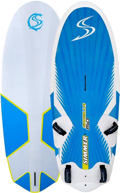 Blueand White Windsurfing Board Simmer Style PNG
