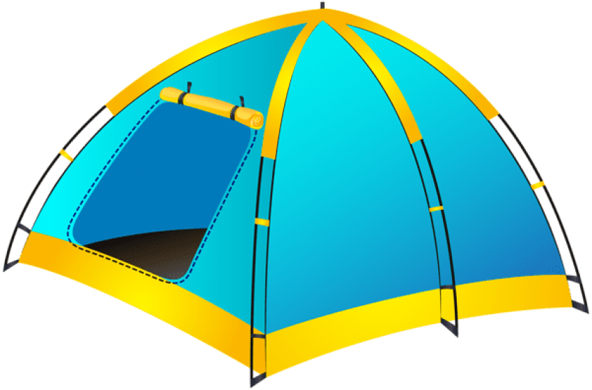 Blueand Yellow Camping Tent PNG
