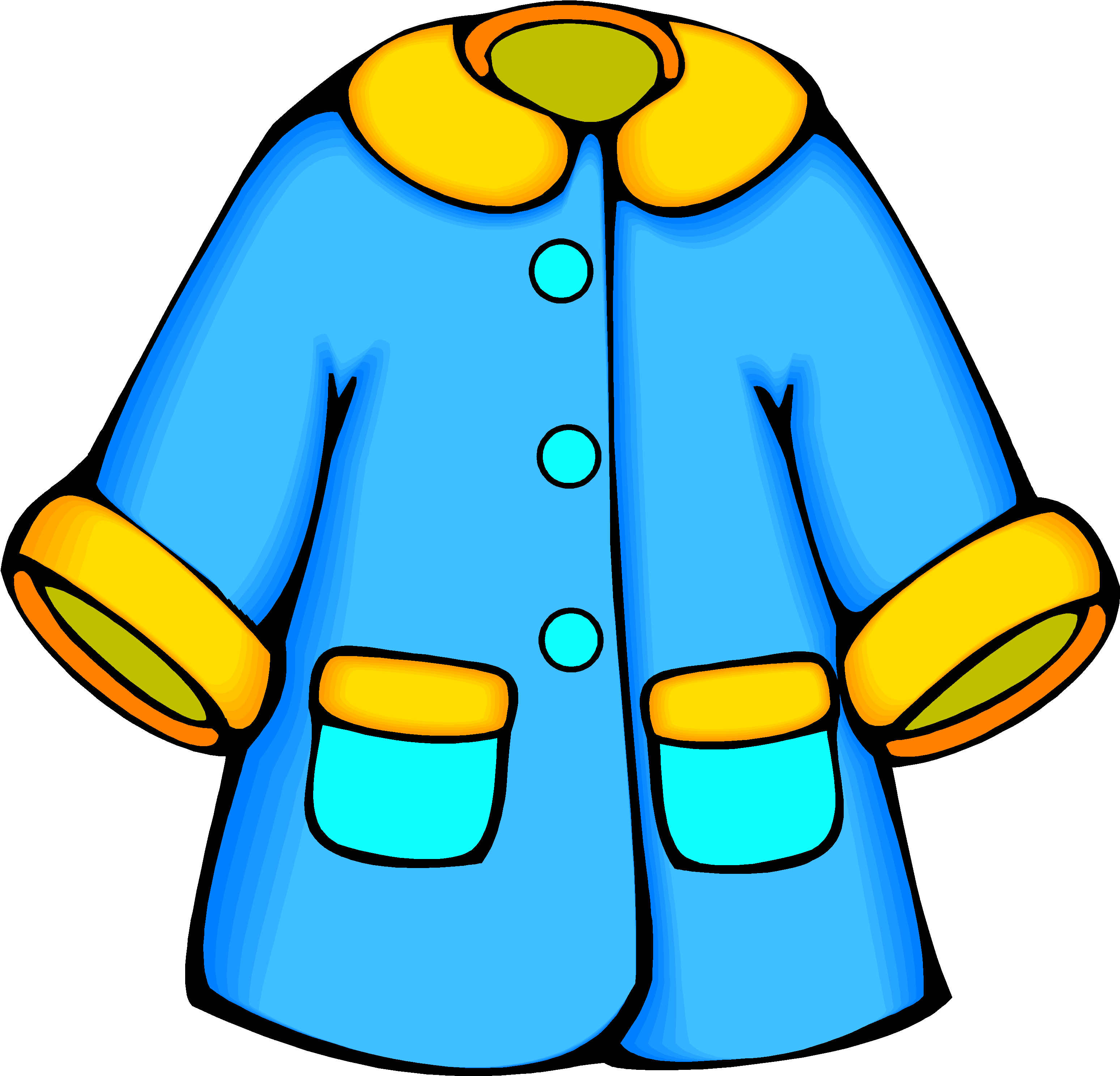 Blueand Yellow Cartoon Coat PNG