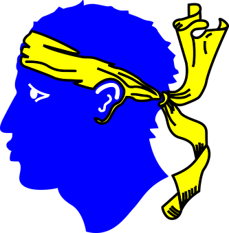 Blueand Yellow Profile Silhouette PNG