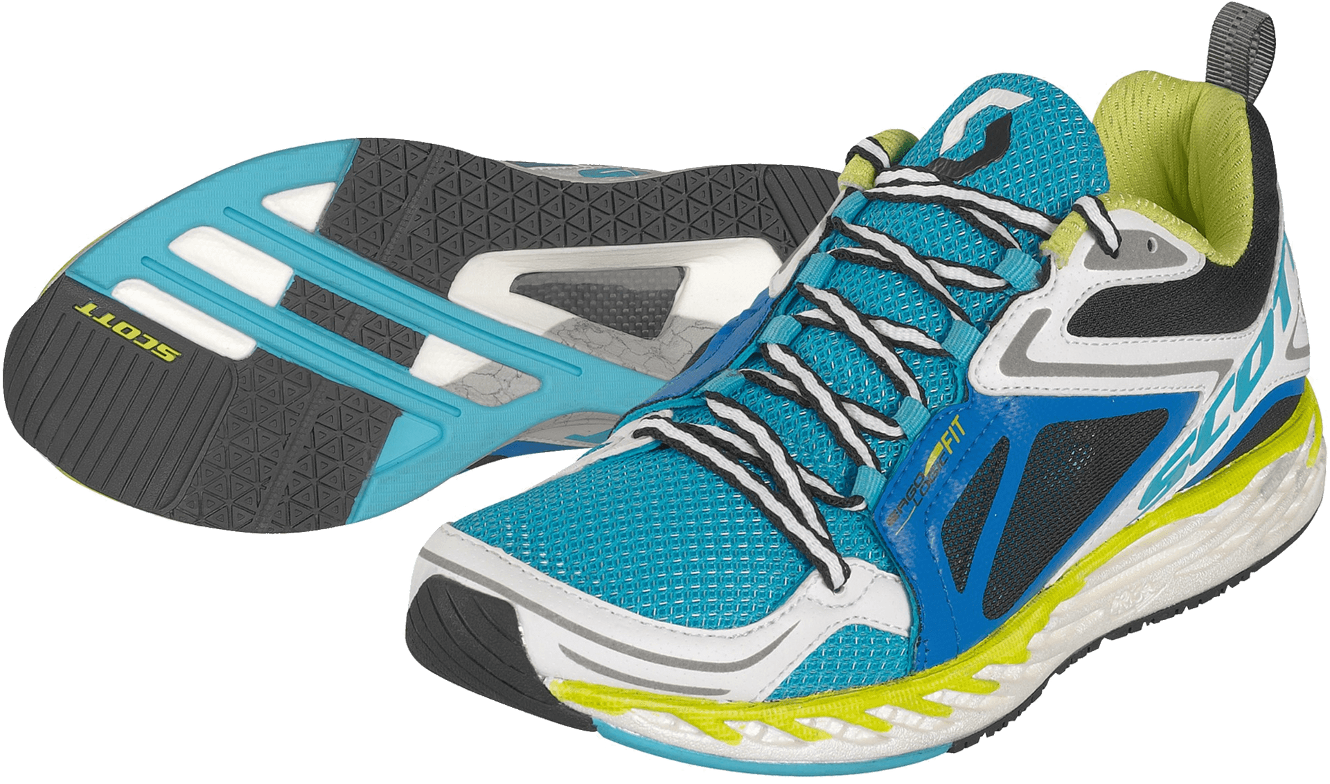 Blueand Yellow Running Shoe PNG