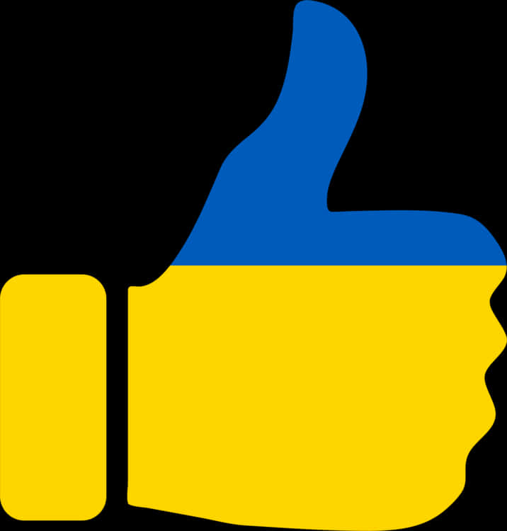 Blueand Yellow Thumbs Up Graphic PNG