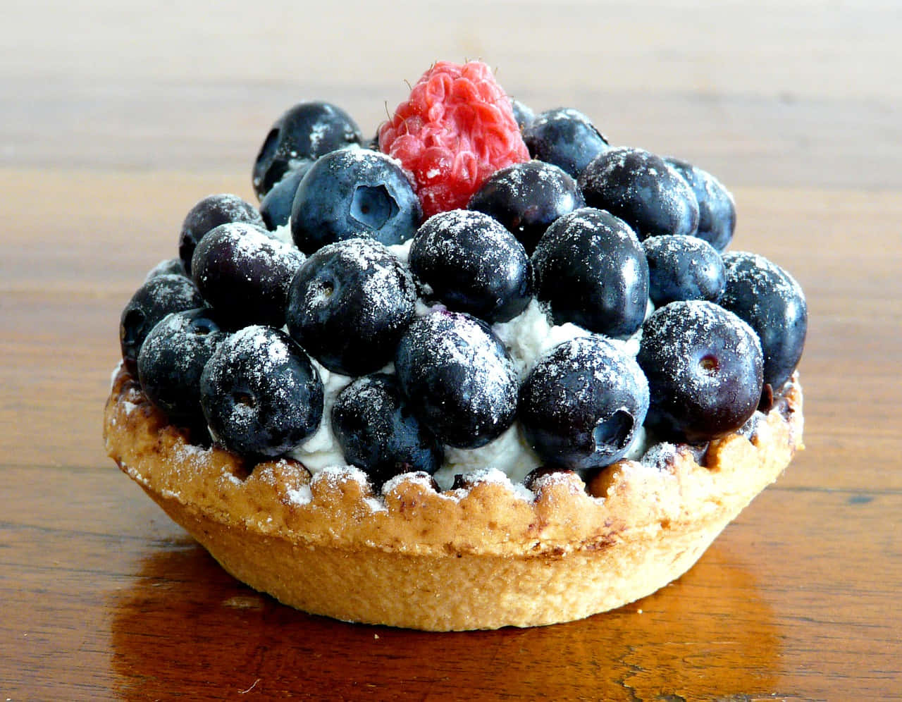 A Fresh Blueberries Tart Dessert Wallpaper