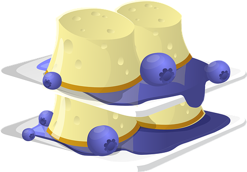 Blueberry Cheese Dessert Illustration PNG