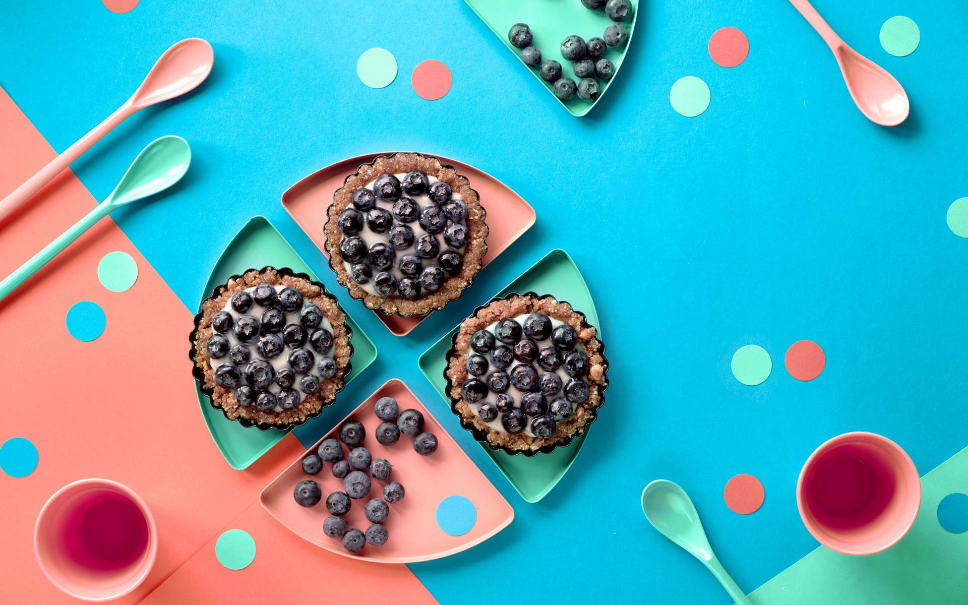 Blaubeercupcake-desserts. Wallpaper