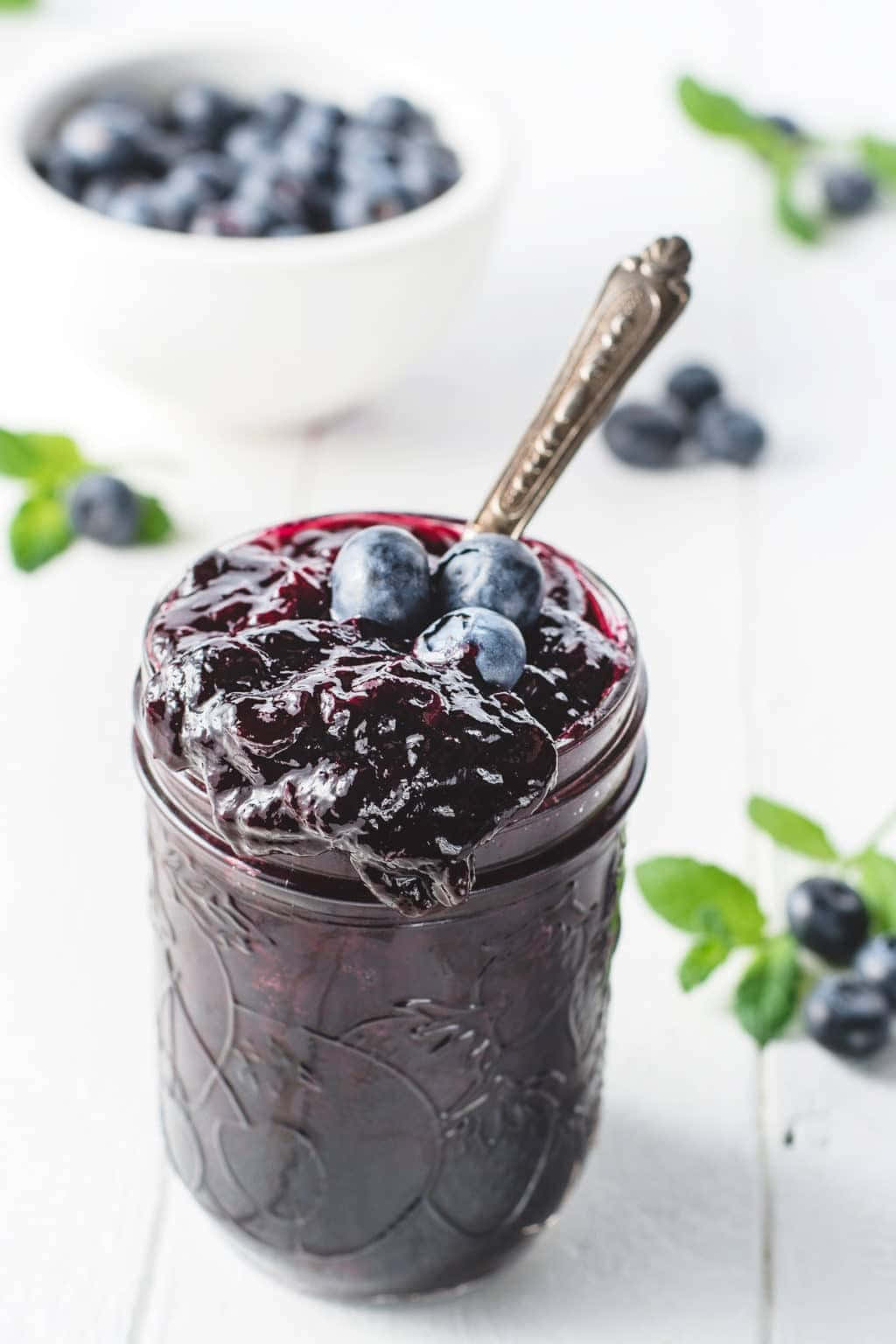 Image  Enjoying a Tasty Homemade Blueberry Jam Wallpaper